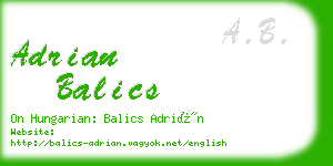 adrian balics business card